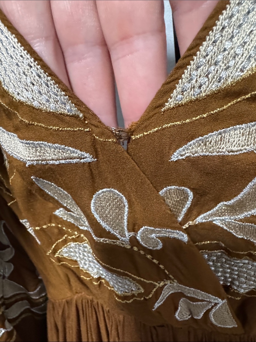 Let Me Be Embroidered Open-Back Maxi Dress Anthropologie XS - Picture 8 of 14